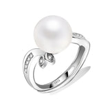 White round freshwater pearl rings jewelry for Mother's day gift