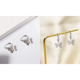 925 Sterling Silver Gold Plated Butterfly Hoop Earrings Cute Dainty Birthday Gifts for Women