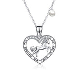 Silver Horse Pearl Necklace
