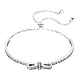 silver zirconia sweet Ribbon Bow bracelet