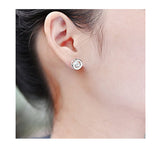 Japanese And Korean Version Of S925 Sterling Silver Round Creative Micro-Set Earrings Women Fashion Temperament Jewelry