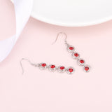 Trendy Jewelry Silver Red Zirconia Earring, Gift Jewelry Custom Earring Jewelry for Women
