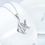 Cute Animal Fish Shaped Necklace Fashion 925 Sterling Silver Girls Jewelry For Gifts