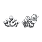 Silver Crown  Stud Earrings