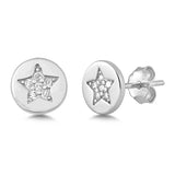 Silver  Star Drop Earrings