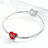 925 Sterling Silver Warm Heartbeat Beads Charm For Bracelet  Fashion Jewelry For Women