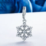 925 Sterling Silver Snowflake Dangles Charms Fit Original  Bracelet Women Pendant Jewelry
