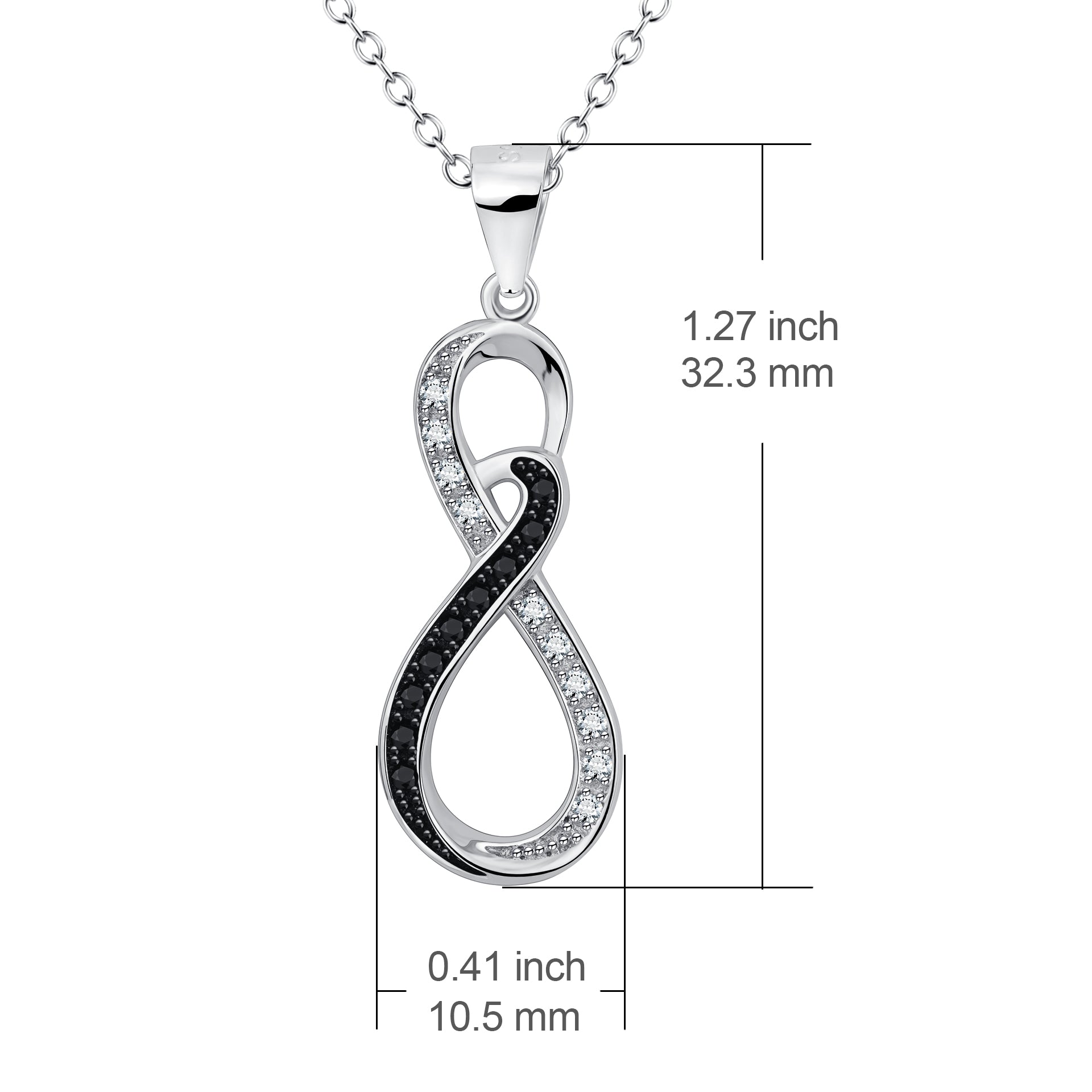 Hollow Eight Necklace New Arrival Silver Number Eight Vertical Pendant Necklace