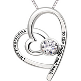 Silver Heart Cubic Zirconia Pendant Necklace