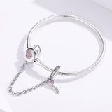 S925 sterling silver zirconia heart key bracelet