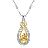 S925 sterling silver gold-plated Infinity CZ MOM  pendant for mother's day