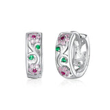 925 Sterling Silver Beautiful Hoop Earrings Precious Jewelry For Women