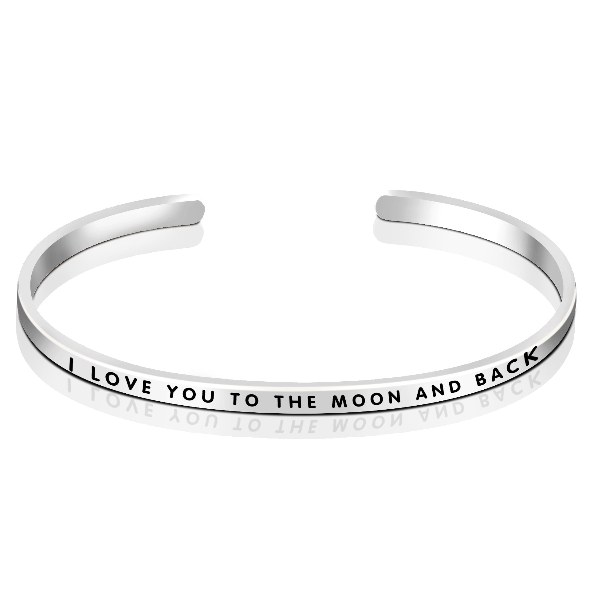 I LOVE YOU TO THE MOON AND THE BACK Bangle Words Engraved Copper Bangle