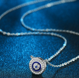 Devil's Eye Flower Circle Zircon Necklace S925 Sterling Silver Snake Bone Chain