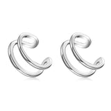 Clip Earrings Silver Wire Open Man an Woman Earrings Jewelry Design