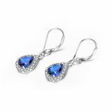 blue crystal earrings for women drop earrings anti-allergic earring