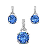  Silver  Necklace Pendant Earrings Jewelry Sets