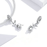 925 Sterling Silver Vivid Kangaroo Family Mum and Baby Charm For DIY Bracelet Precious Jewelry For Women