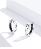925 Sterling Silver Shining Star Hoops Earrings Precious Jewelry For Women