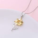 S925 Sterling Silver Creative Personality Sunflower Pendant Necklace Female Jewelry Cross-Border Exclusive