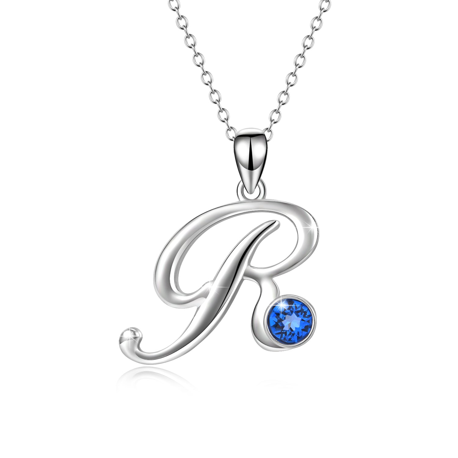 Jewelry Factory Direct Sale Fashion Blue Color Zirconia Stone Pendant R Necklaces
