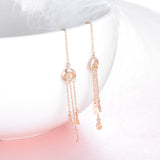 18K Gold Fashion Personality Earrings Moon Tassel Ear Line Ladies Jewelry