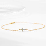 New Designs Hot Sale Handmade Cross Cubic Zirconia Chain Bracelet