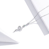 925 Sterling Silver Exquisite Snake Pendant Necklace Fashion Jewelry For Women