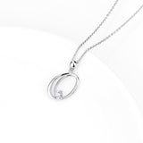 Silver Chain Necklace Initial Letter Heart Charm Necklace