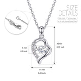 Dancing Stone Necklace Accent Heart Shape Mother Pendant Necklace