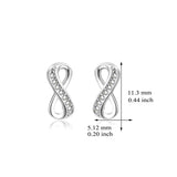 S925 Sterling Silver Fashion Personality Micro-Inlay 8 Word Earrings Jewelry Cross-Border Exclusive