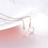 18K Gold Fashion Hot Sale Heart-Shaped Long Ear Line Simple Temperament Earrings