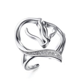 Horse Head Pattern Design Jewelry Ring 925 Sterling Silver Ring