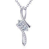 Loving Cubic Zirconia Pendant Necklace 925 Sterling Silvet Jewelry For Woman