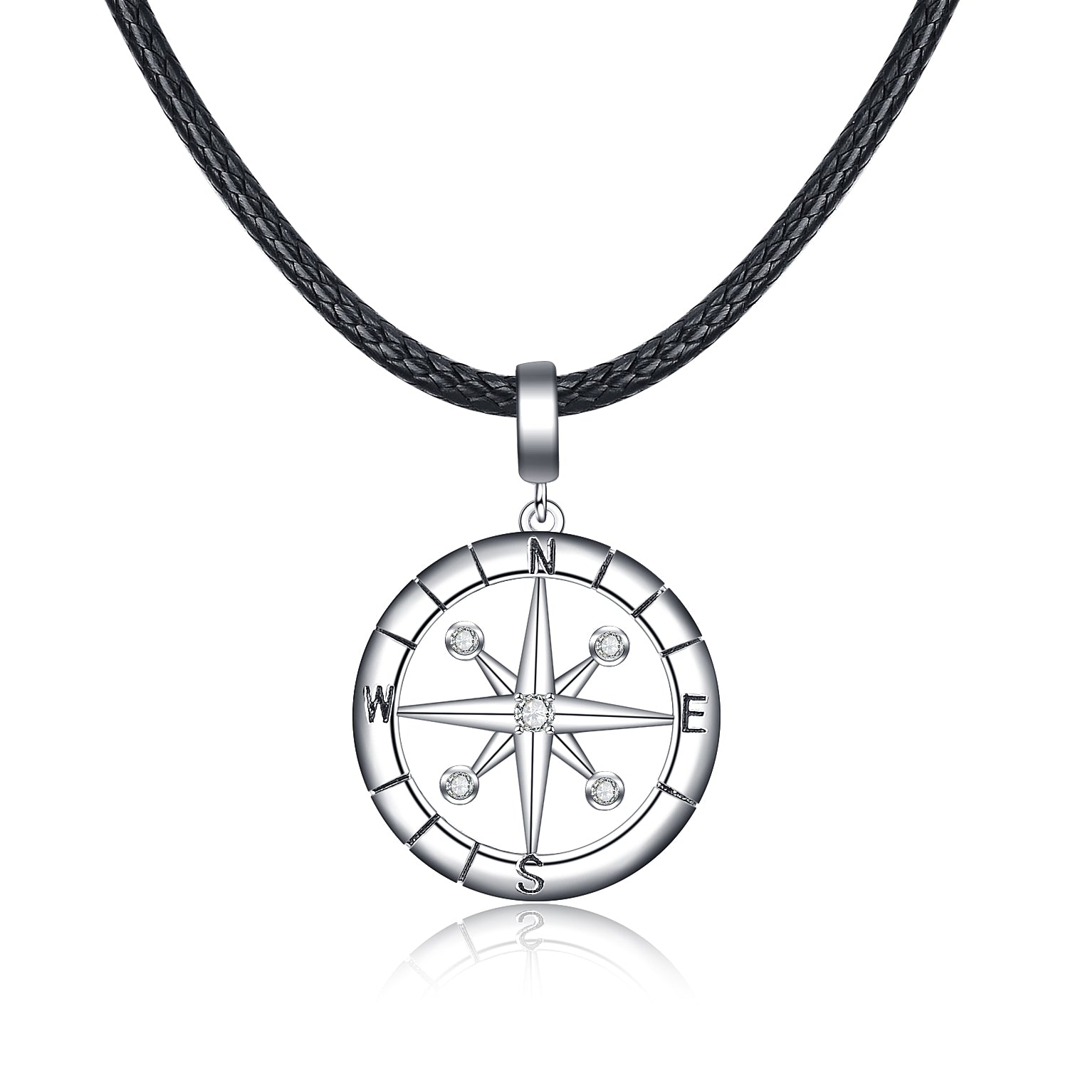 925 Sterling Silver Compass Coordinate Necklace Direction Jewelry Design