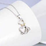 Cubic Zircon Heart And Animal Puppy Wholesale Pendant Necklace