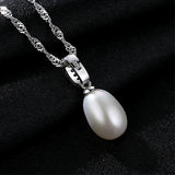Drop freshwater Pearl Circle cubic zircon   Pendant Delicate Jewelry Necklace for  Birthday Gift