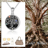 Tree of Life Locket Necklace That Holds Pictures for Women Sterling Silver Family Tree Vintage Oxidized Photo Necklace Jewelry Gifts