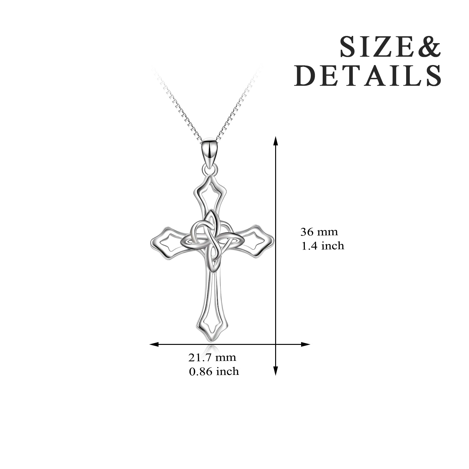 Newly Design 925 Sterling Silver Pendant Necklace Gothic Cross Pendant Necklace