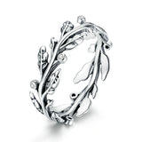 925 Sterling Silver Classical Branches Rings for Girlfriend Engagement Wedding Statement Jewelry