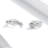 925 Sterling Silver Exquisite Snake Hoop Earrings Precious Jewelry For Women