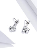 925 Sterling Silver Fortunate Clover Stud Earrings Fashion Jewelry For Women