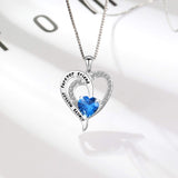 S925 Sterling Silver Micro-Set Blue Diamond Alwdys Mother Pendant Necklace Female Jewelry Cross-Border Exclusive
