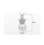 S925 Fashion Sterling Silver Creative Crown Pearl Clavicle Chain Pendant Necklace Female Wild Jewelry