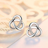 S925 Sterling Silver Personality Korean Version Of The Micro-Inlaid Clover Earrings Jewelry Cross-Border Exclusive