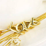 Yellow Gold Plating Letter Rings Simple Jewelry Silver Words Rings