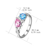Infinity double Hearts rings flower cubic zirconia silver rings