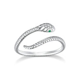925 Sterling Silver Exquisite Snake Size Open Ring Precious Jewelry For Women
