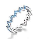 Wave Light Diamond Stud Zircon Ring S925 Sterling Silver Ring
