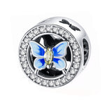 925 Sterling Silver Colorful Butterfly CZ Charm Beads